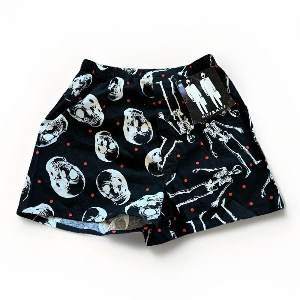 Vintage Halloween Underwear Men's S Skulls Glow in the Dark Boxer Briefs 90s‎